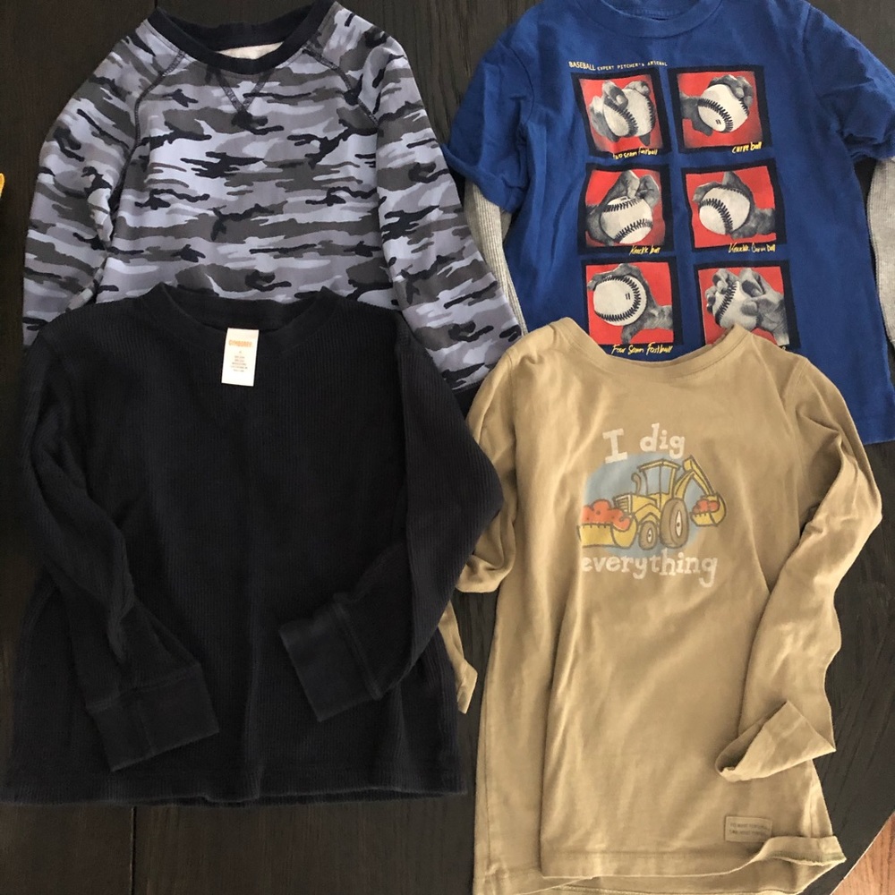 Lot of 4 boys size 4 long sleeve shirts lot Gymboree, Gap